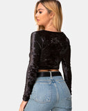 Guan Crop Top in Velvet Black