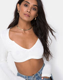 Guan Crop Top in Rib Ivory