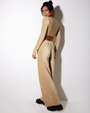 Guan Crop Top in Velvet Rib Tan