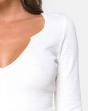 Guanelle Top in Rib White