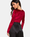 Guan Crop Top in Velvet Burgundy