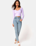 Guanelle Top in Rib Lilac