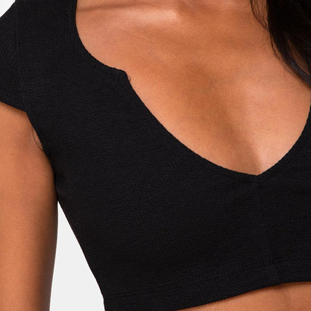 Guanna Crop Top in Rib Black