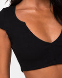 Image of Guanna Crop Top in Rib Black