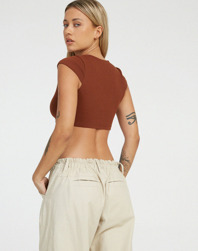 image of Guanna Crop Top in Dark Brown