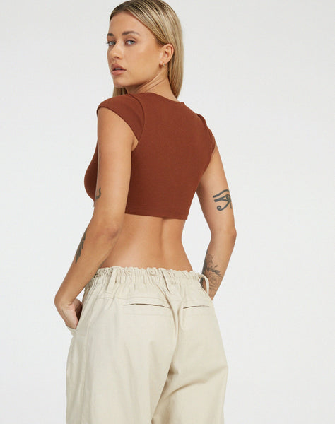 image of Guanna Crop Top in Dark Brown