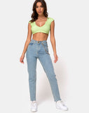 Guanna Crop Top in Rib Lime