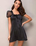 Guenelle Dress in Satin Black