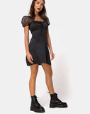 Guenelle Dress in Satin Black