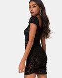 Guenetta Mini Dress in Animal Black Net