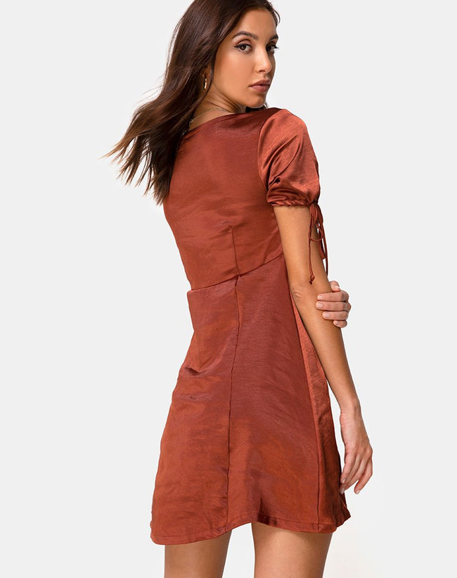 Guenette Dress in Dark Rust