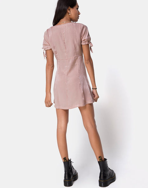 Guenette Dress in Satin Dusty Rose