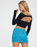 image of Guida Mini Skirt in Mixed Animal Flock Blue