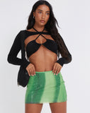 image of Guida Mini Skirt in Sequin Solarized Green