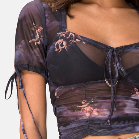 Guinevre Top in Dark Angel Mesh