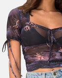 Guinevre Top in Dark Angel Mesh