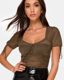 Guinevre Top in Olive Net