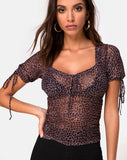 Image of Guinevre Top in Rar Leopard Mesh