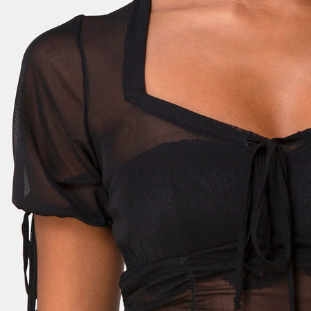 Guinevre Top in Black Net