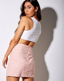 Zila Mini Skirt in Pink Check