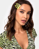 Neon Hair Clip Set in Yellow