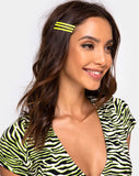 Neon Hair Clip Set in Yellow