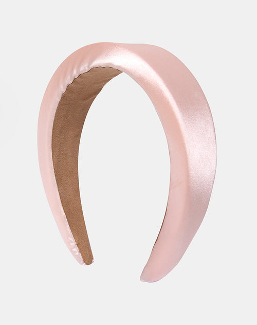 Padded Headband in Satin Pink