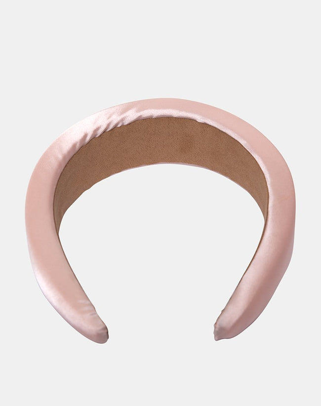 Padded Headband in Satin Pink