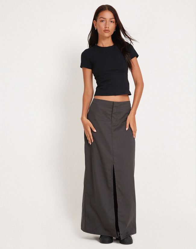 Image of Haisley Maxi Cargo Skirt in Dark Grey