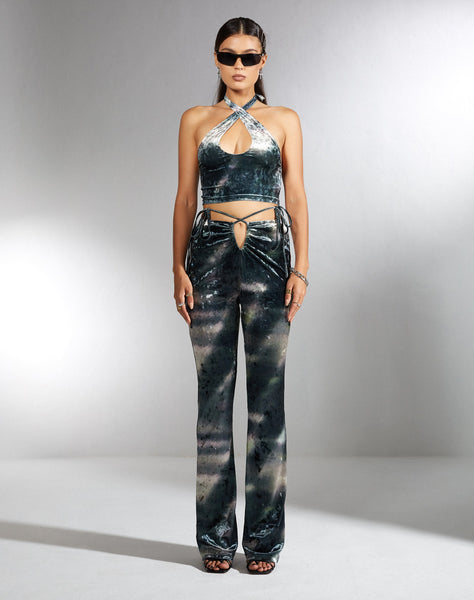 Image of MOTEL X IRIS Sarita Trouser in Abstract Camo