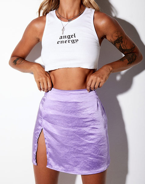 Image of Shenka Mini Skirt in Satin Lilac