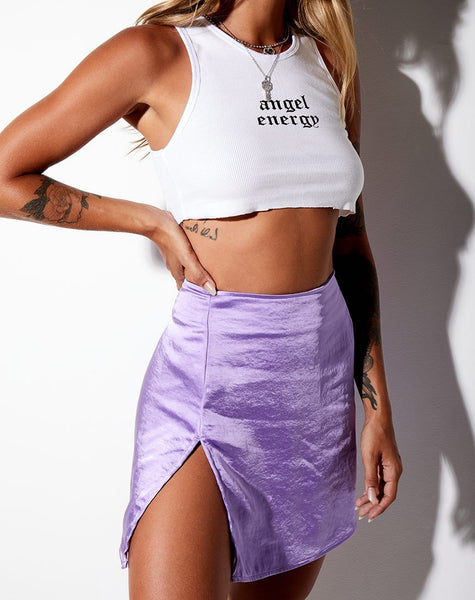 Image of Shenka Mini Skirt in Satin Lilac