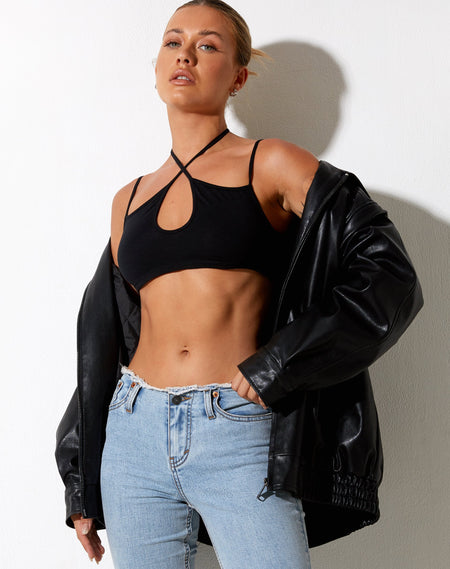 Intan Crop Top in Black