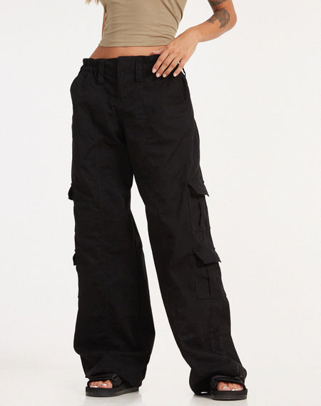 Lovis Cargo Trouser in Black