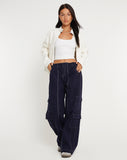 image of Hansa Trouser in Navy with Top White Stitch