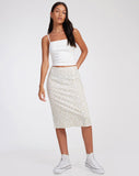 image of Harriet Midi Skirt in Pretty Petal Ivory