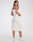 image of Harriet Midi Skirt in Pretty Petal Ivory