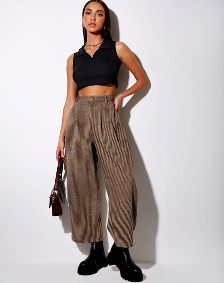 Sakila Trouser in Brown Check