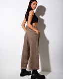 Hatta Culotte Trouser in Houndstooth Brown