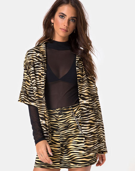 Sunny Kiss Oversize Tee in Trippy Zebra Clear Sequin