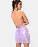 Hedi Dress in Matte Mini Sequin Lilac