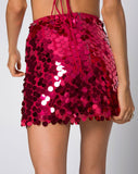 Helena Skirt in Red Cherry Disc Sequin