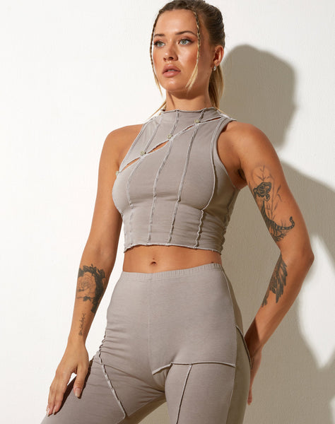 image of Helvy Crop Top in Lycra Oat Milk