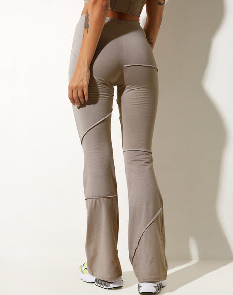 image of Walker Flared Trouser in Lycra Oat Milk