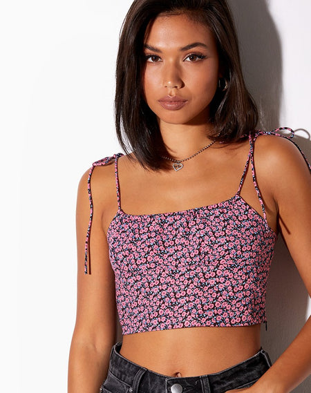 Gladis Vest Crop Top in Autumn Blossom