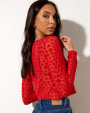 Image of Henry Cardi in Red Mesh Red Heart Flock