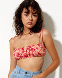 Image of Hepsie Bralette Top in Dark Wild Flower Cantaloupe