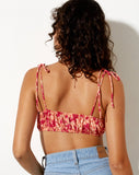 Image of Hepsie Bralette Top in Dark Wild Flower Cantaloupe