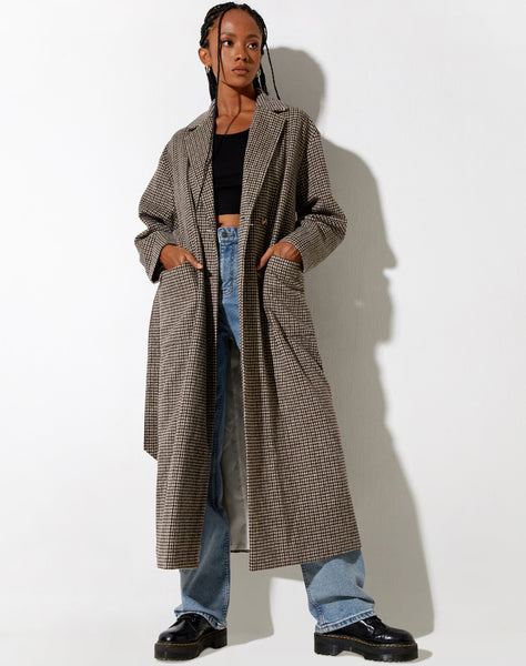 Image of Herdina Coat in Houndstooth Brown