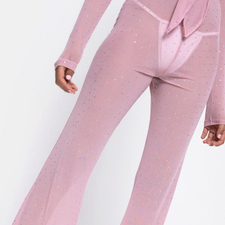 Herlom Trouser in Crystal Net Rose